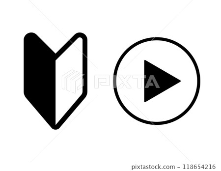 Beginner Play button icon Beginner Play button icon 118654216