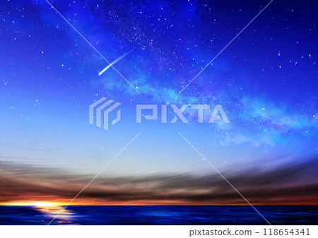 日落海和彗星，銀河系，星雲 118654341