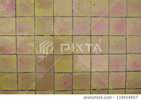 Colorful mosaic tiles on the wall. Abstract background and texture for design. Colorful tile bathroom wall texture Colorful mosaic tiles on the wall. Abstract background and texture for design. Colorful tile bathroom wall texture 118654607