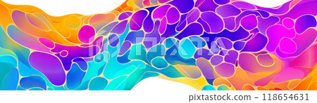 Vibrant abstract fluid shapes in colorful hues, perfect for modern design and creative projects 118654631