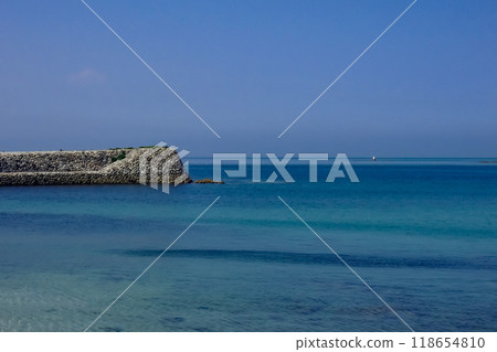 Pier off the coast of Himeshima 118654810