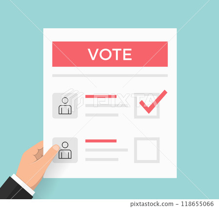 Hand with Ballot Paper Hand with Ballot Paper 118655066