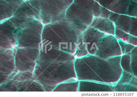 Sun glare on the water in the fountain with an old stone floor, unusual abstract texture Sun glare on the water in the fountain with an old stone floor, unusual abstract texture 118655107