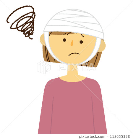 頭上纏著繃帶的女人 118655358