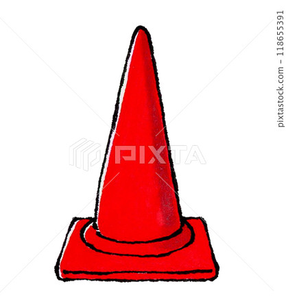 Red cone hand drawn illustration Red cone hand drawn illustration 118655391