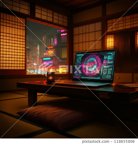 Japanese-style room in cyberspace 118655806