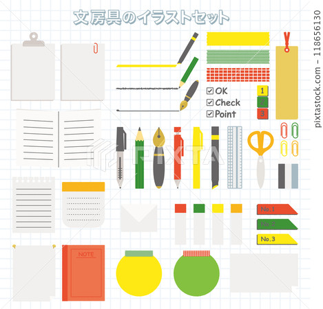 文具插畫素材集 118656130