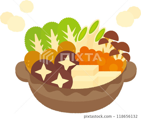 Illustration material of hot pot cooking 118656132