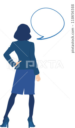 Illustration of a businesswoman making a comment 118656388