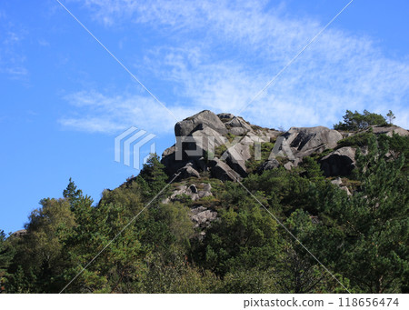 Anorthosite rock formation in Rogaland, Norway. 118656474