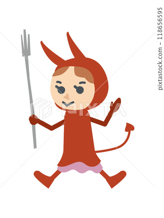 萬聖節的孩子角色扮演 118656595