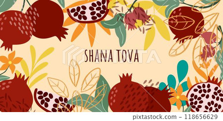 Horizontal colorful banner for Shana Tova 118656629