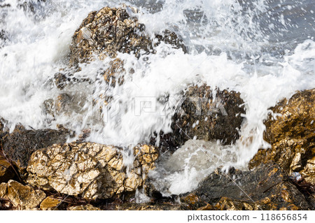 Textured coastal rocks, Astrakeri, Corfu, Greece Textured coastal rocks, Astrakeri, Corfu, Greece 118656854