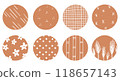 Hand-painted Japanese-style pattern 8-piece set, beige 118657143