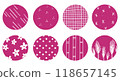 Hand-painted Japanese-style pattern set of 8, reddish purple 118657145
