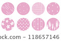 Hand-painted Japanese-style pattern 8-piece set, pink 118657146
