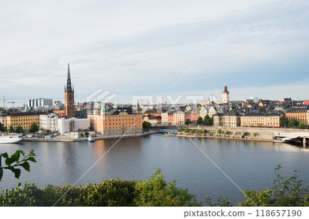 Aerial view of Stockholm gamla stan, sunny day Aerial view of Stockholm gamla stan, sunny day 118657190