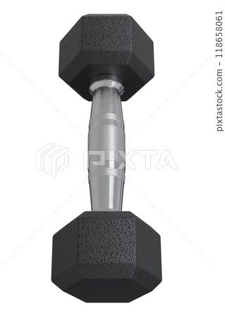 Blank Hex Dumbbell, weightlifting gym equipment top view Blank Hex Dumbbell, weightlifting gym equipment top view 118658061