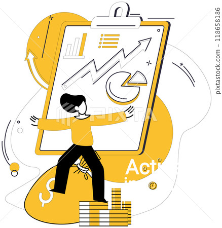 Earned income vector illustration. Business and investment, like dance partners, move in synchronized harmony Money-making is journey embarked upon in quest for financial fulfillment 118658186