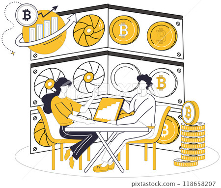 Bitcoin mining vector illustration. Economy, canvas, witnesses brushstrokes Bitcoin, painting picture financial innovation Financial, heartbeat, pulses through veins Bitcoin, driving economic engine Bitcoin mining vector illustration. Economy, canvas, witnesses brushstrokes Bitcoin, painting picture financial innovation Financial, heartbeat, pulses through veins Bitcoin, driving economic engine 118658207