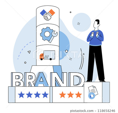 Brand building vector illustration. Mark, signature, leaves indelible impression in process brand building Logotype, symbol, stands as visual cornerstone in architecture brand building Brand building vector illustration. Mark, signature, leaves indelible impression in process brand building Logotype, symbol, stands as visual cornerstone in architecture brand building 118658246