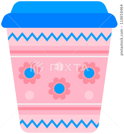 Cute Winter Coffee Mug with flower pattern 118658464