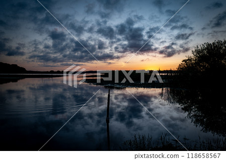 Lake scenery at dawn Lake scenery at dawn 118658567