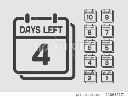 Countdown daily page calendar icon - 4 days left Countdown daily page calendar icon - 4 days left 118658671