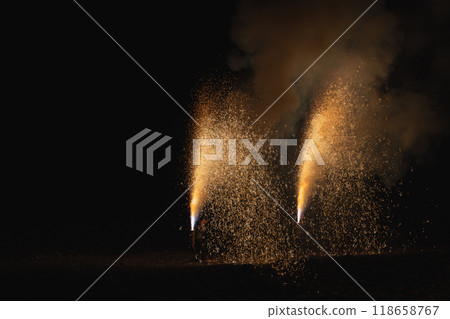 Akihayama Hongu Akiha Shrine: Hand-held fireworks blazing into the darkness at the votive fireworks festival (Shizuoka Prefecture) Akihayama Hongu Akiha Shrine: Hand-held fireworks blazing into the darkness at the votive fireworks festival (Shizuoka Prefecture) 118658767