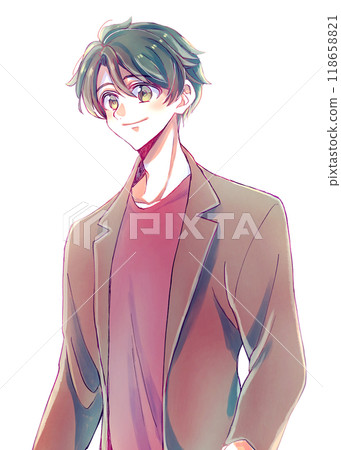 清爽的男人，黑髮 118658821