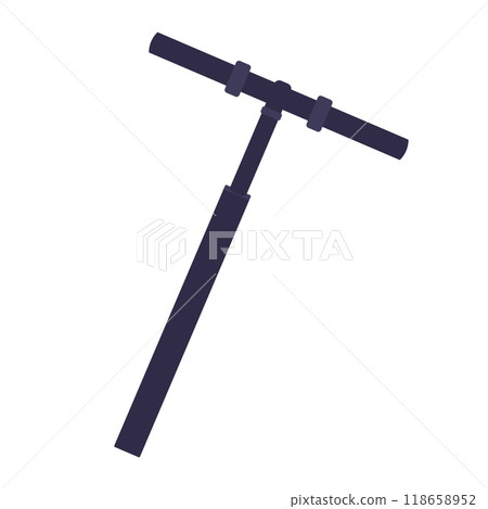 Bicycle hand pump in flat design. Manual instrument for bike service. Vector illustration isolated. 118658952