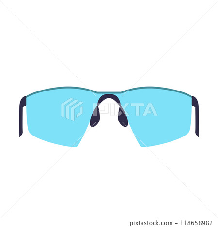 Cycling sunglasses in flat design. Protection eyes sport goggles for biking. Vector illustration isolated. Cycling sunglasses in flat design. Protection eyes sport goggles for biking. Vector illustration isolated. 118658982