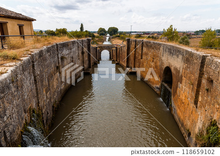 Canal of Castilla, Palencia, Spain Canal of Castilla, Palencia, Spain 118659102