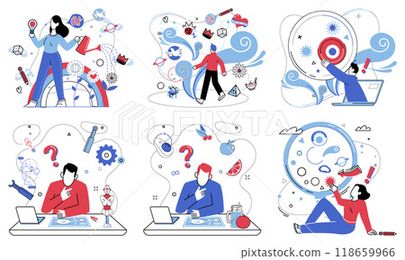 Mental processing vector illustration. Idea generation is harvest reaped from fertile fields meticulous mental processing Progress is road paved by bricks careful mental processing and analysis Mental processing vector illustration. Idea generation is harvest reaped from fertile fields meticulous mental processing Progress is road paved by bricks careful mental processing and analysis 118659966