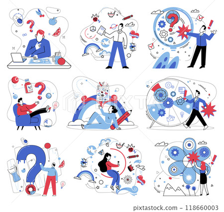 Mental processing vector illustration. Mental wellbeing thrives when garden thought is tended with mindful processing Idea generation is harvest reaped from fertile fields mental processing 118660003