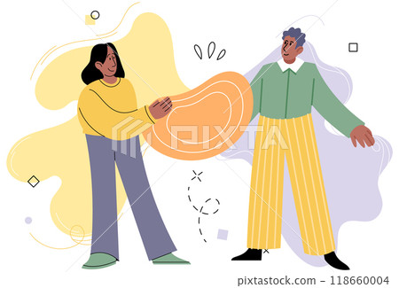 Social distance vector illustration. The social distance metaphor illustrates importance staying apart Isolation serves as warning potential dangers in environment Taking preventive measures 118660004