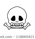 簡單可愛的骷髏標記插圖 118660423