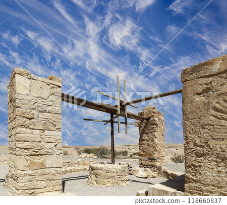Quseir (Qasr) Amra desert castle (against the sky with clouds) near Amman, Jordan. World heritage with famous fresco's. Built in 8th century, of early Islamic art and architecture Quseir (Qasr) Amra desert castle (against the sky with clouds) near Amman, Jordan. World heritage with famous fresco's. Built in 8th century, of early Islamic art and architecture 118660837