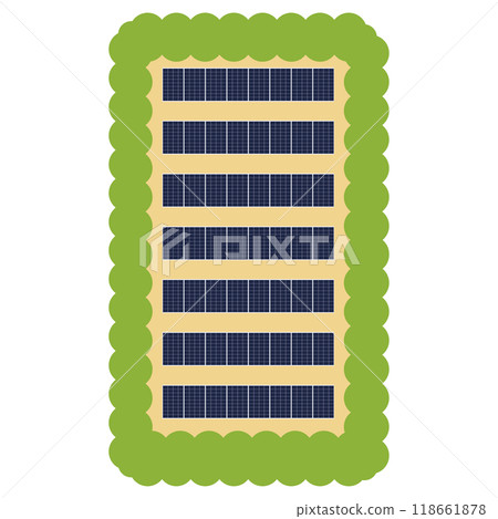 Illustration of a solar power generation system using solar panels Illustration of a solar power generation system using solar panels 118661878