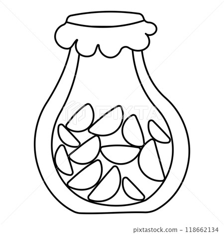 canned jar vegetables line doodle icon element canned jar vegetables line doodle icon element 118662134
