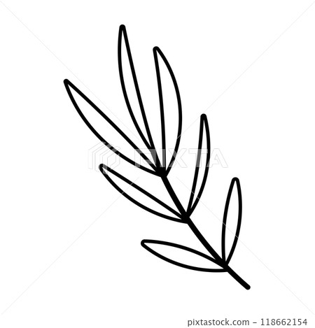 leaf branch line forest doodle element icon leaf branch line forest doodle element icon 118662154
