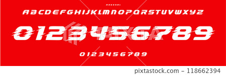 Energy typography, windy speed numbers and letters, bold electric font for extreme sports branding, jersey numbers, team merchandise. Vector typeset Energy typography, windy speed numbers and letters, bold electric font for extreme sports branding, jersey numbers, team merchandise. Vector typeset 118662394
