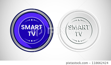 High Definition TV Icon Button Set Design Illustration 118662424