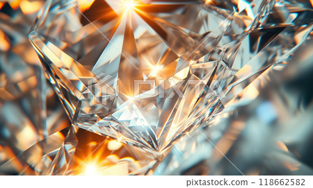 Luminous diamond facets with brilliant sparkles. 118662582