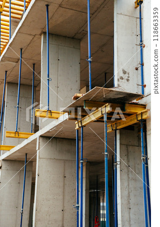 house or villa under construction using modern technologies of monolithic construction. 118663359