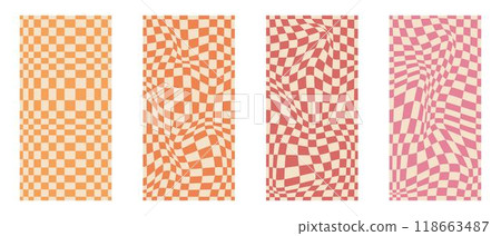 Psychedelic checkerboard poster 118663487