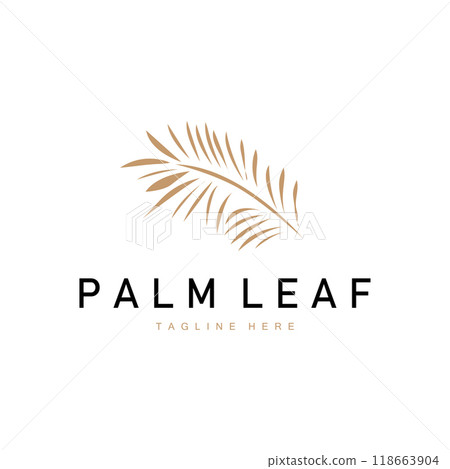 Palm Leaf Logo, Green Plant Design Vector Illustration Template Palm Leaf Logo, Green Plant Design Vector Illustration Template 118663904