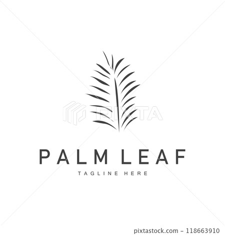 Palm Leaf Logo, Green Plant Design Vector Illustration Template Palm Leaf Logo, Green Plant Design Vector Illustration Template 118663910