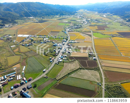 北海道上之國町本町地區秋季鳥瞰圖 北海道上之國町本町地區秋季鳥瞰圖 118663959