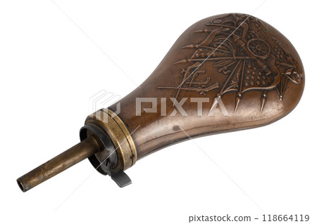Old west gunpowder flask 118664119